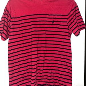 Polo Ralph Lauren shirt sleeved red/navy blue stripped. Boys size large